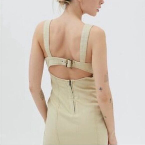 Urban Outfitters Golden Hour Denim Buckle Mini Dress Size XS - Picture 3 of 12